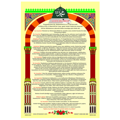 Veda Hutbesi Posteri - Saten Kumaş